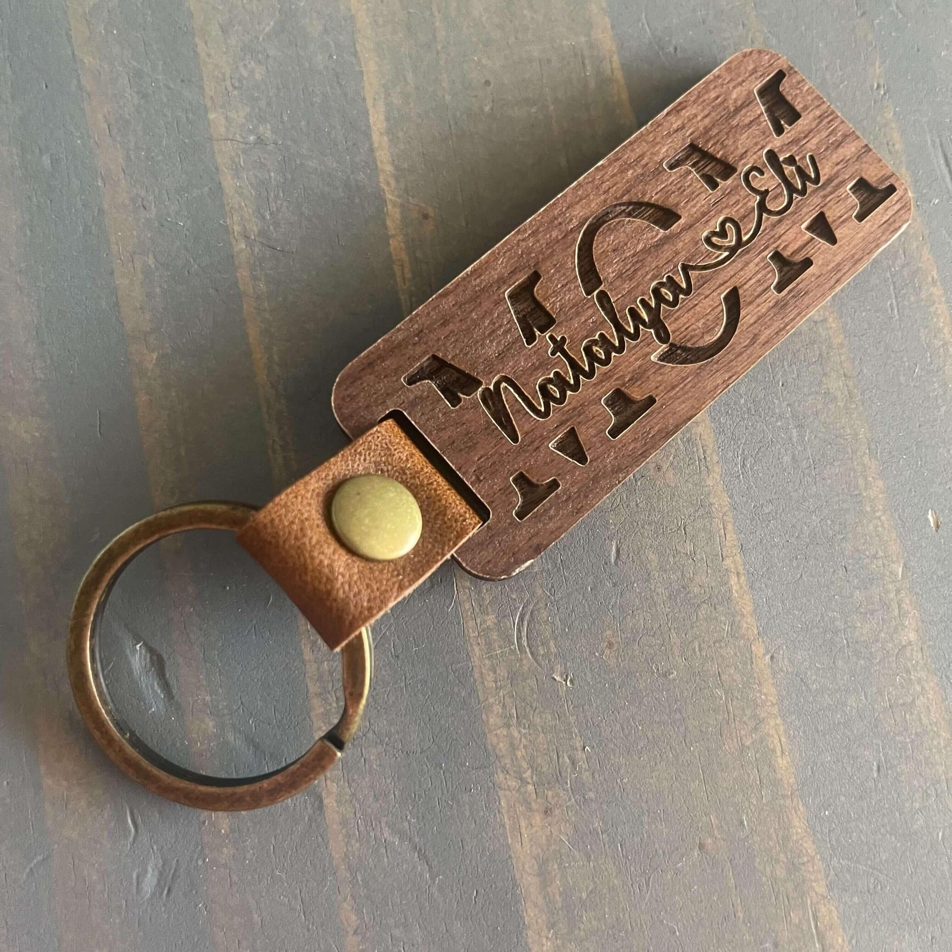 For Mom - Premium Walnut Keychain - Mallard Moon Gift Shop