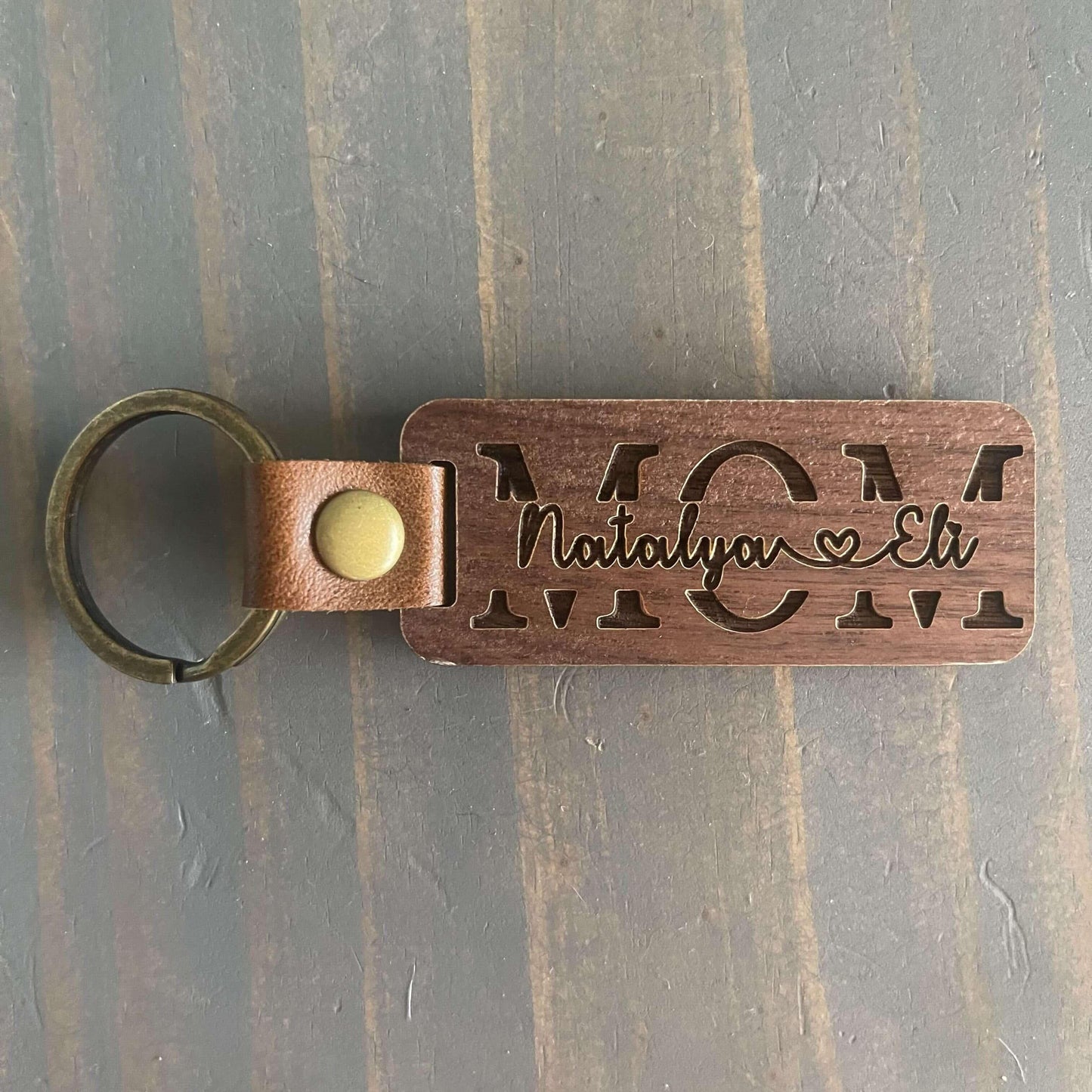 For Mom - Premium Walnut Keychain - Mallard Moon Gift Shop