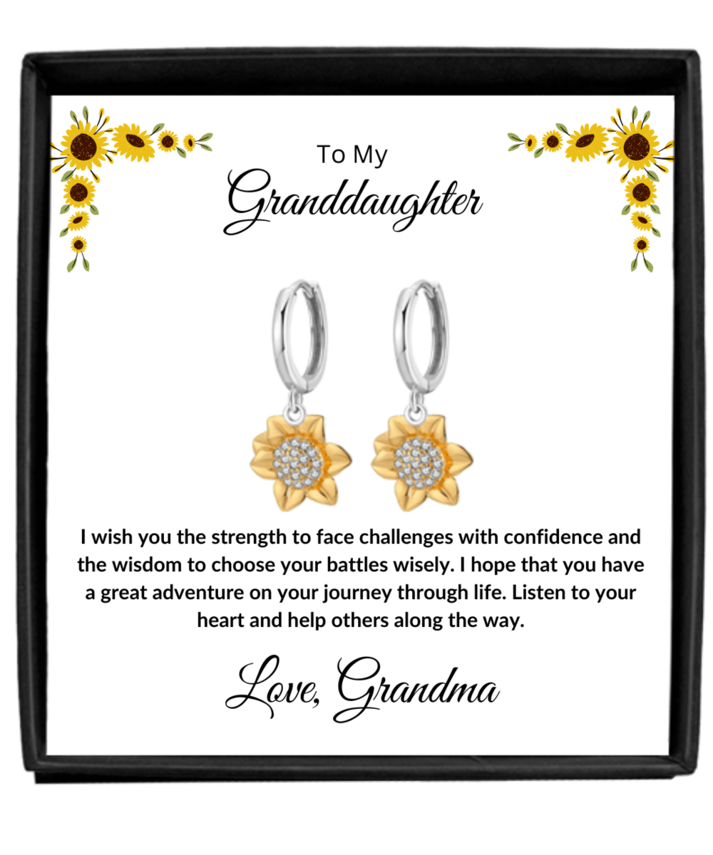 To My Granddaughter Sunflower Earrings - Mallard Moon Gift Shop