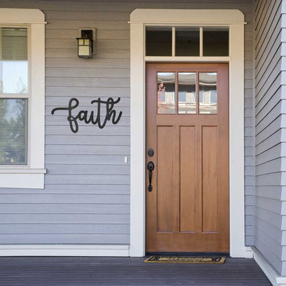 Faith Script Indoor Outdoor Steel Wall Sign
