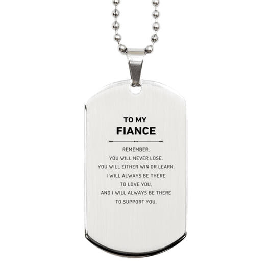 Fiance Gifts, To My Fiance Remember, you will never lose. You will either WIN or LEARN, Keepsake Silver Dog Tag For Fiance Engraved, Birthday Christmas Gifts Ideas For Fiance X-mas Gifts - Mallard Moon Gift Shop