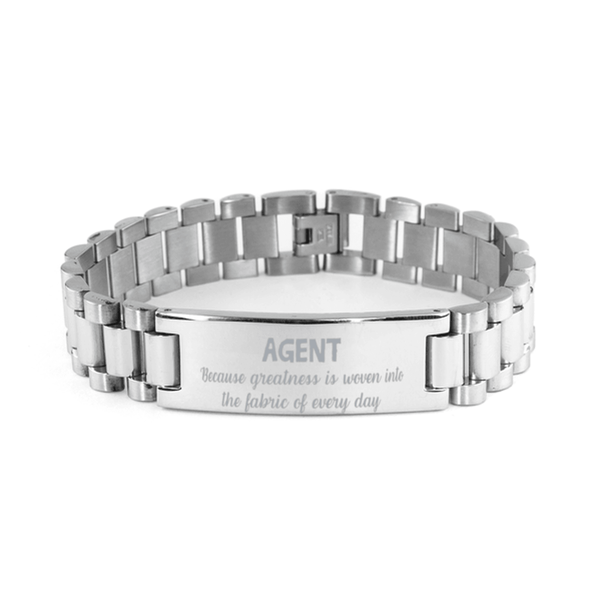 Sarcastic Agent Ladder Stainless Steel Bracelet Gifts, Christmas Holiday Gifts for Agent Birthday, Agent: Because greatness is woven into the fabric of every day, Coworkers, Friends - Mallard Moon Gift Shop