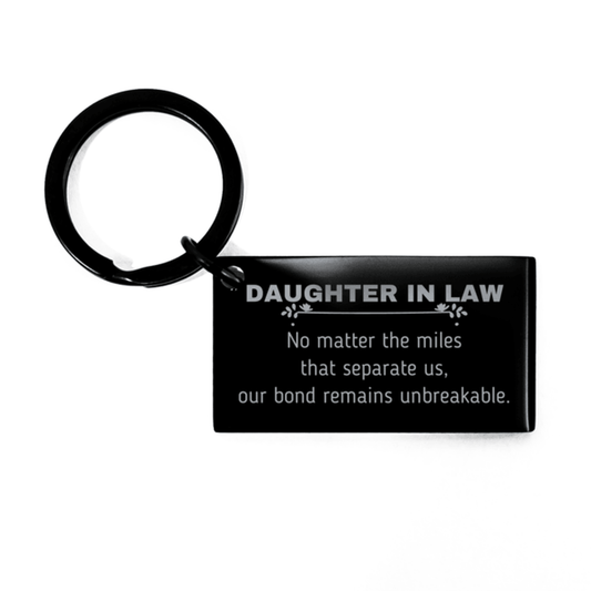 Daughter In Law Long Distance Relationship Gifts, No matter the miles that separate us, Cute Love Keychain For Daughter In Law, Birthday Christmas Unique Gifts For Daughter In Law - Mallard Moon Gift Shop