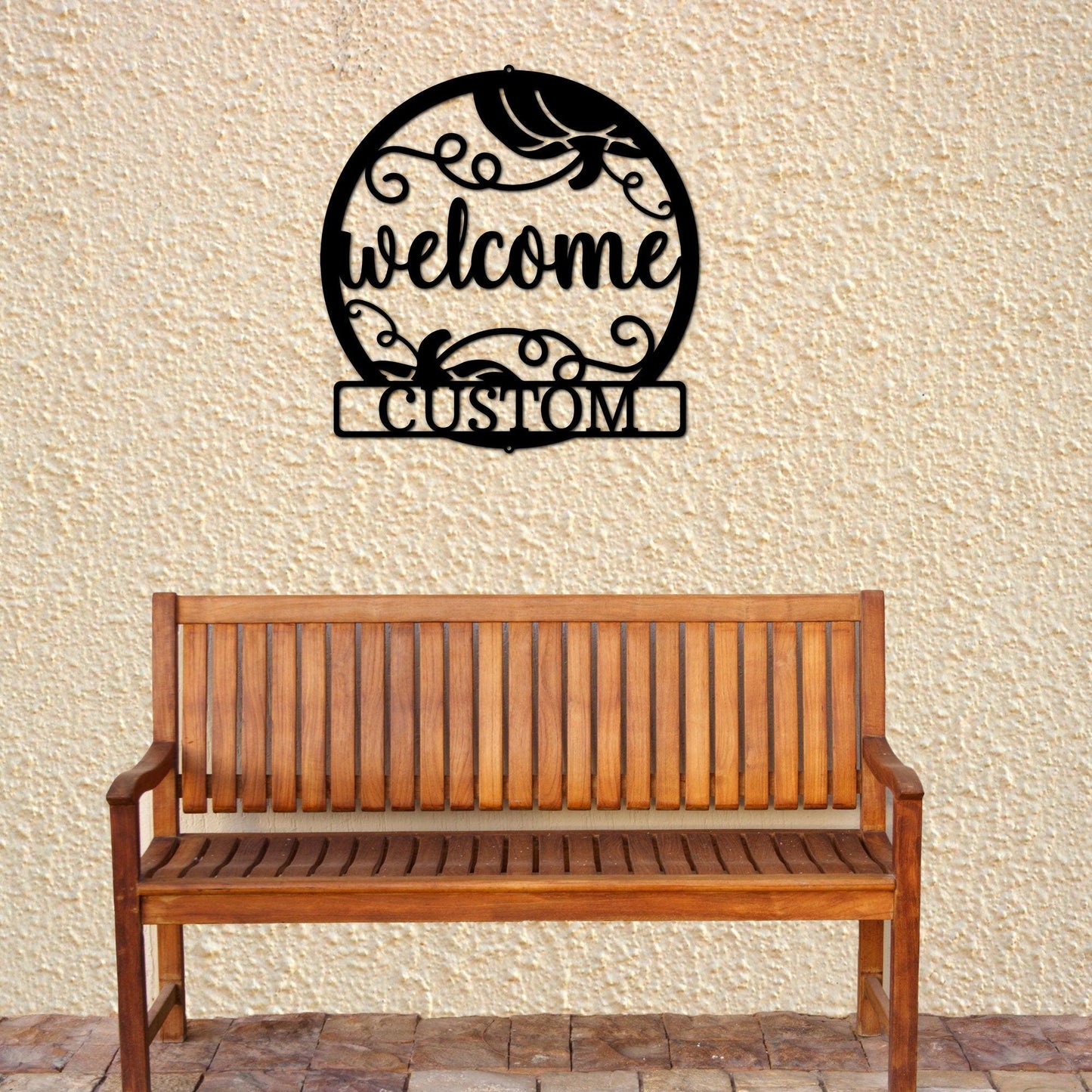 Welcome Fall Custom Monogram Indoor Outdoor Steel Wall Sign - Mallard Moon Gift Shop