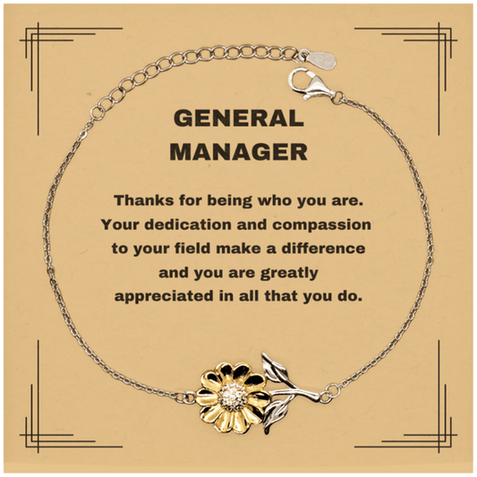 General Manager Sunflower Bracelet - Thanks for being who you are - Birthday Christmas Jewelry Gifts Coworkers Colleague Boss - Mallard Moon Gift Shop