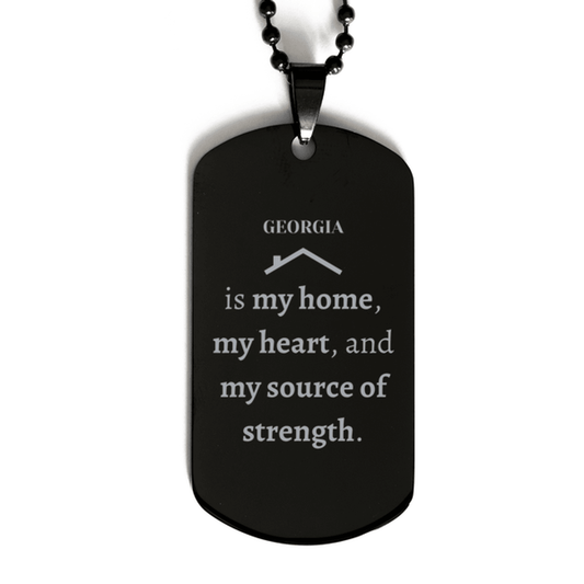 Georgia is my home Gifts, Lovely Georgia Birthday Christmas Black Dog Tag For People from Georgia, Men, Women, Friends - Mallard Moon Gift Shop