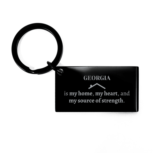 Georgia is my home Gifts, Lovely Georgia Birthday Christmas Keychain For People from Georgia, Men, Women, Friends - Mallard Moon Gift Shop