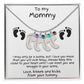 Gift for New Mom Baby Feet with Birthstone Necklace - Mallard Moon Gift Shop