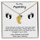 Gift for New Mom Baby Feet with Birthstone Necklace - Mallard Moon Gift Shop