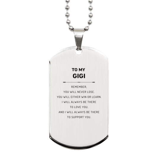 Gigi Gifts, To My Gigi Remember, you will never lose. You will either WIN or LEARN, Keepsake Silver Dog Tag For Gigi Engraved, Birthday Christmas Gifts Ideas For Gigi X-mas Gifts - Mallard Moon Gift Shop