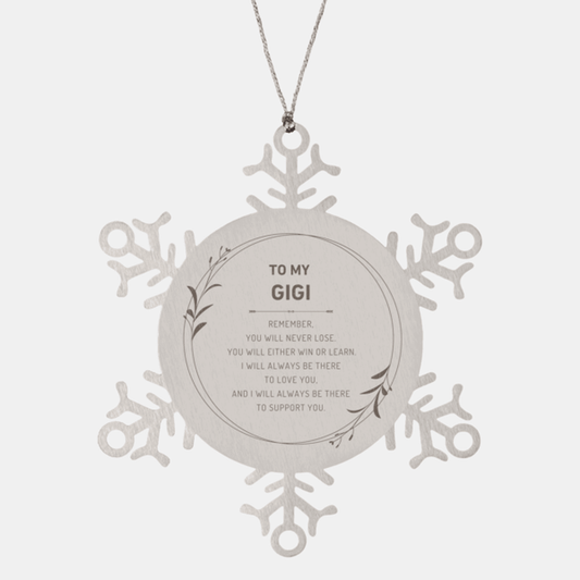 Gigi Ornament Gifts, To My Gigi Remember, you will never lose. You will either WIN or LEARN, Keepsake Snowflake Ornament For Gigi, Birthday Christmas Gifts Ideas For Gigi X-mas Gifts - Mallard Moon Gift Shop