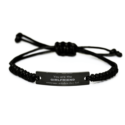 Girlfriend Black Rope Bracelet, Everyone wishes they had, Inspirational Bracelet For Girlfriend, Girlfriend Gifts, Birthday Christmas Unique Gifts For Girlfriend - Mallard Moon Gift Shop