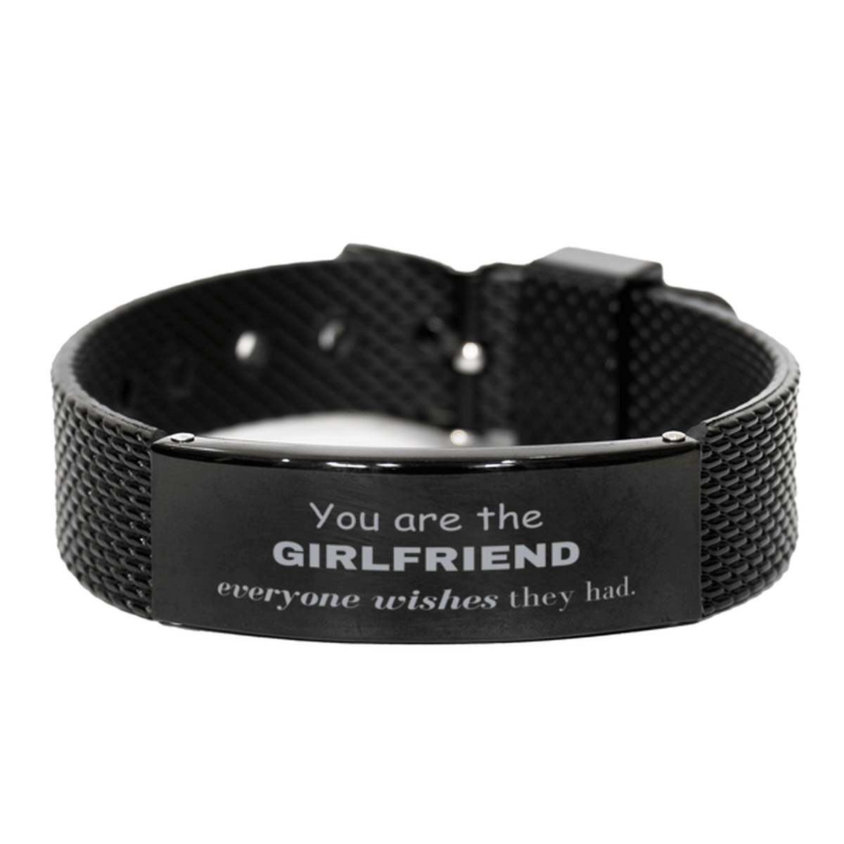 Girlfriend Black Shark Mesh Bracelet, Everyone wishes they had, Inspirational Bracelet For Girlfriend, Girlfriend Gifts, Birthday Christmas Unique Gifts For Girlfriend - Mallard Moon Gift Shop