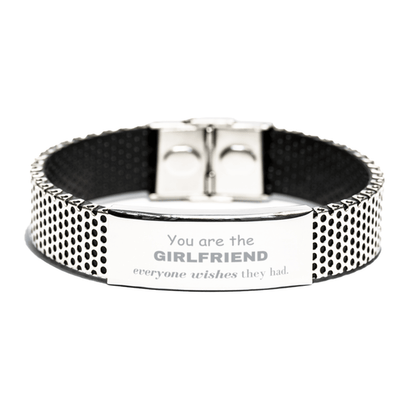 Girlfriend Stainless Steel Bracelet, Everyone wishes they had, Inspirational Bracelet For Girlfriend, Girlfriend Gifts, Birthday Christmas Unique Gifts For Girlfriend - Mallard Moon Gift Shop