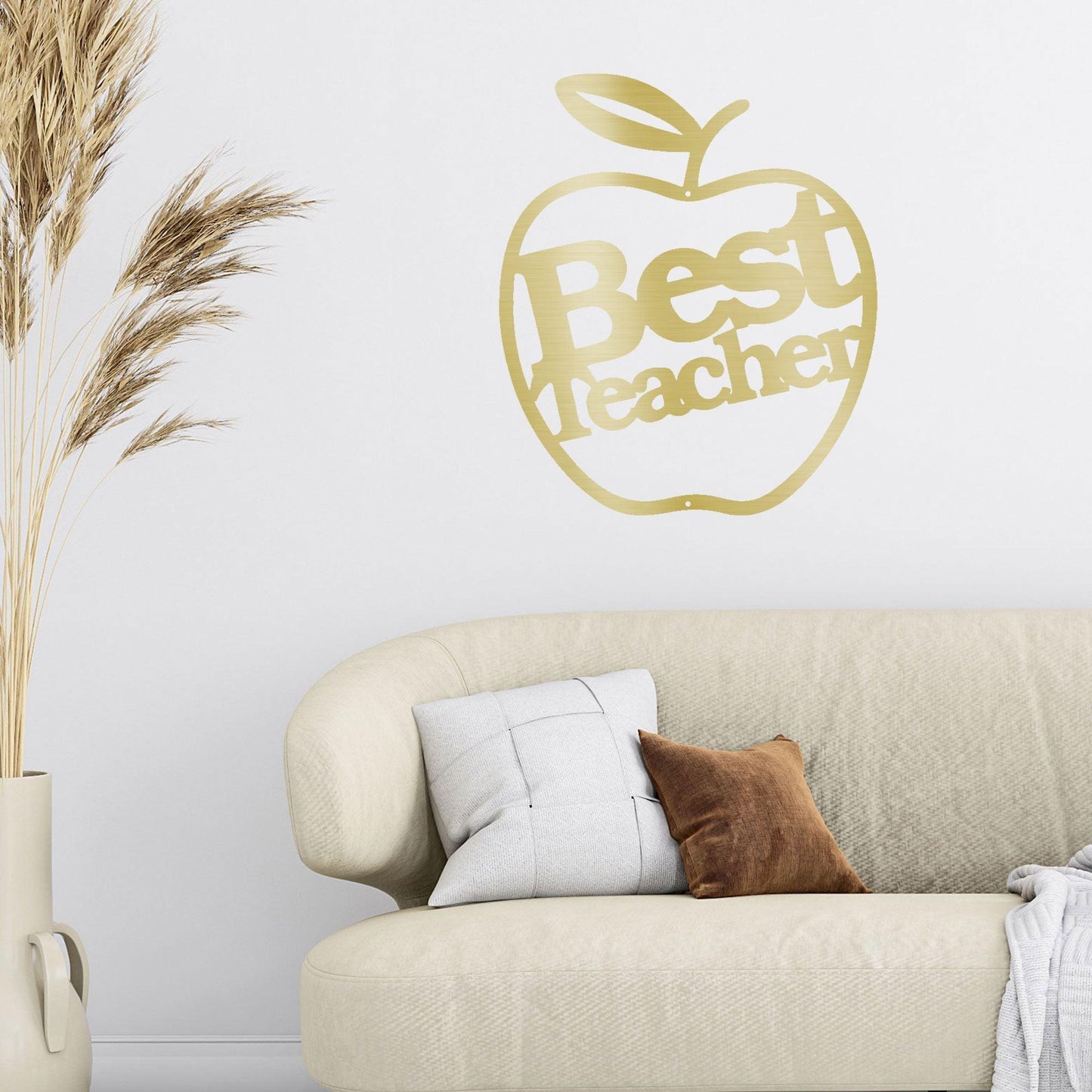 Best Teacher Apple Indoor Outdoor Steel Wall Sign - Mallard Moon Gift Shop