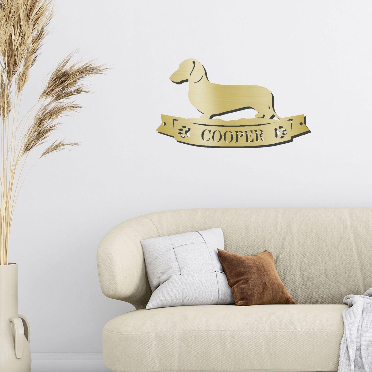 Dachshund Banner Monogram - Steel Sign - Mallard Moon Gift Shop