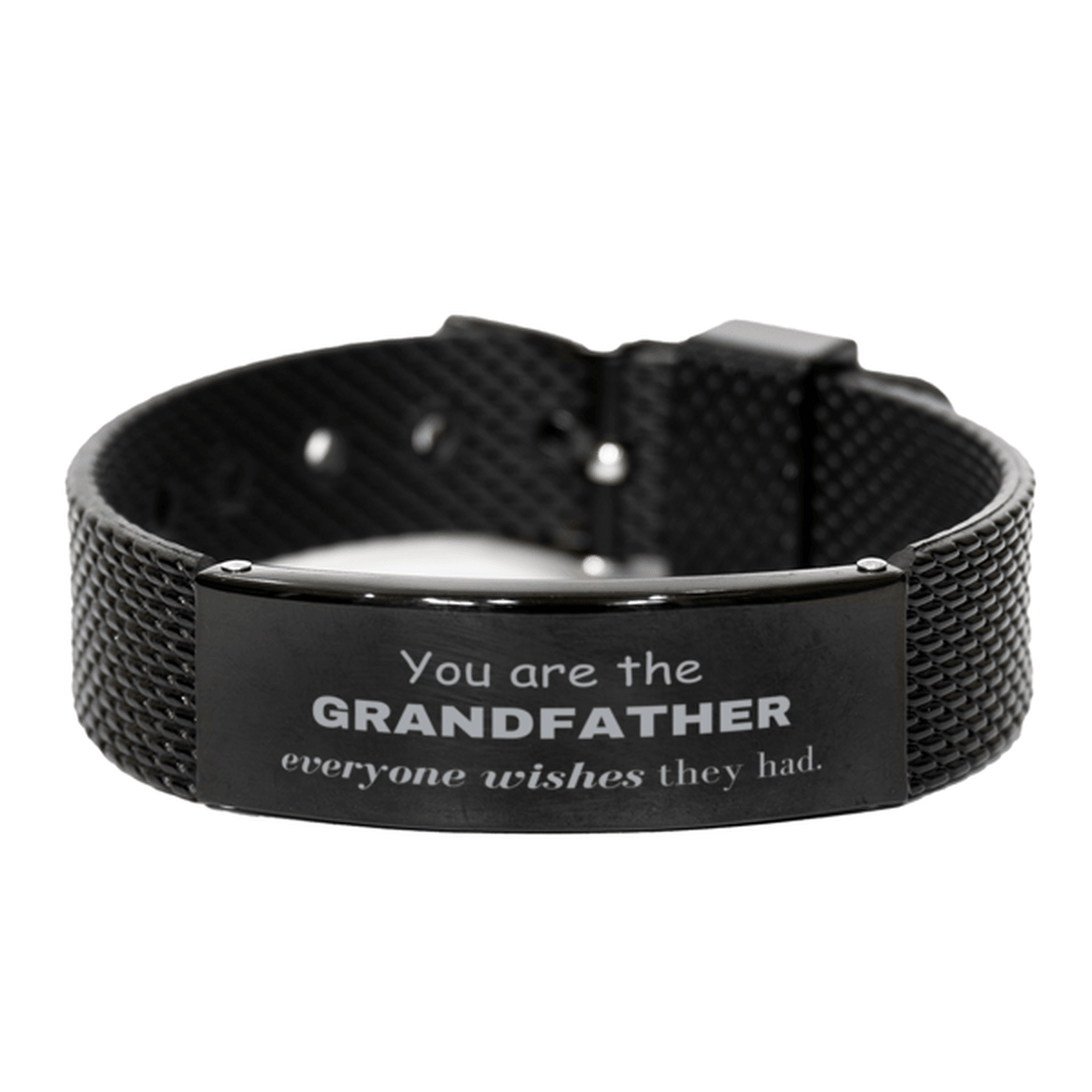 Grandfather Black Shark Mesh Bracelet, Everyone wishes they had, Inspirational Bracelet For Grandfather, Grandfather Gifts, Birthday Christmas Unique Gifts For Grandfather - Mallard Moon Gift Shop