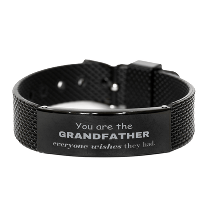 Grandfather Black Shark Mesh Bracelet, Everyone wishes they had, Inspirational Bracelet For Grandfather, Grandfather Gifts, Birthday Christmas Unique Gifts For Grandfather - Mallard Moon Gift Shop