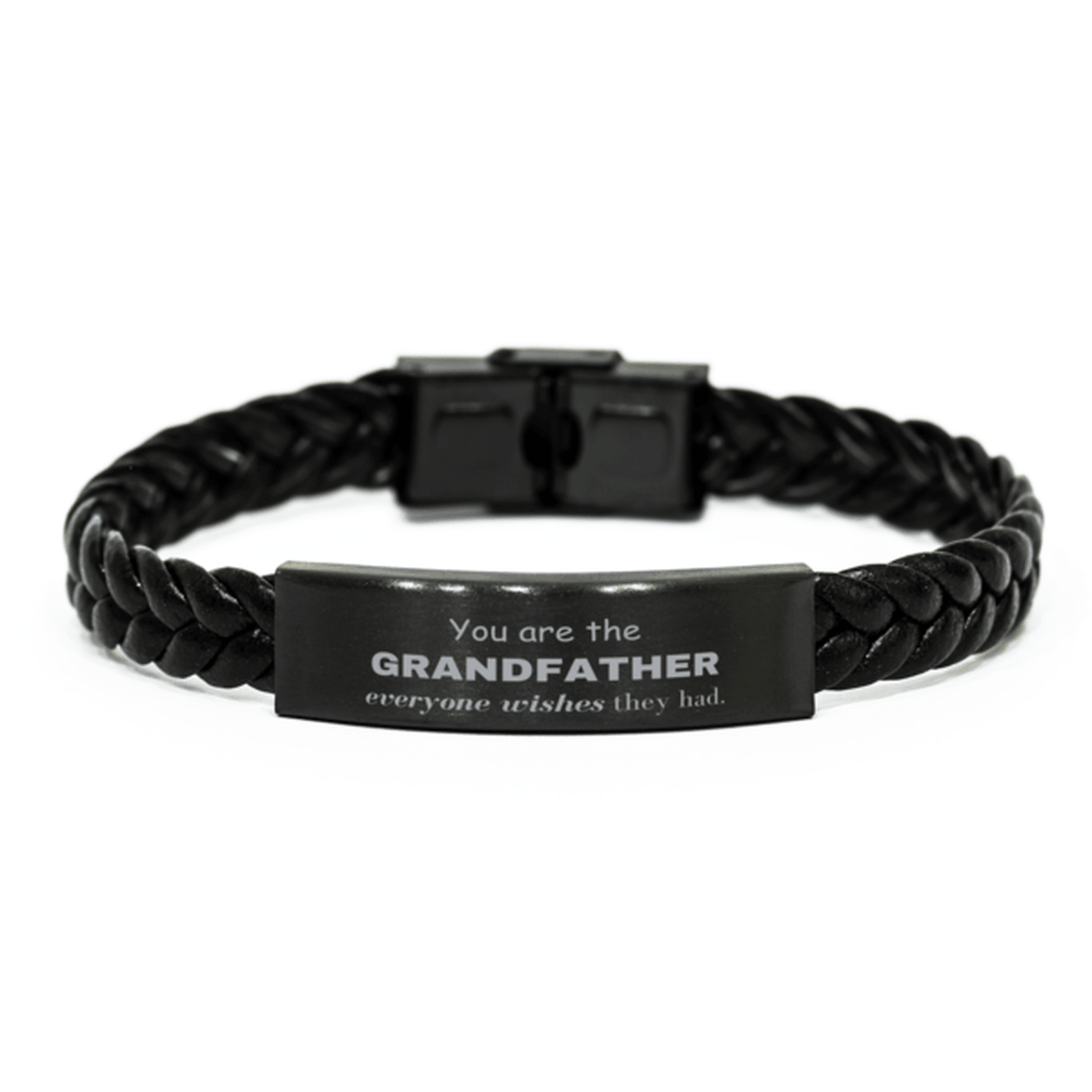 Grandfather Braided Leather Bracelet, Everyone wishes they had, Inspirational Bracelet For Grandfather, Grandfather Gifts, Birthday Christmas Unique Gifts For Grandfather - Mallard Moon Gift Shop