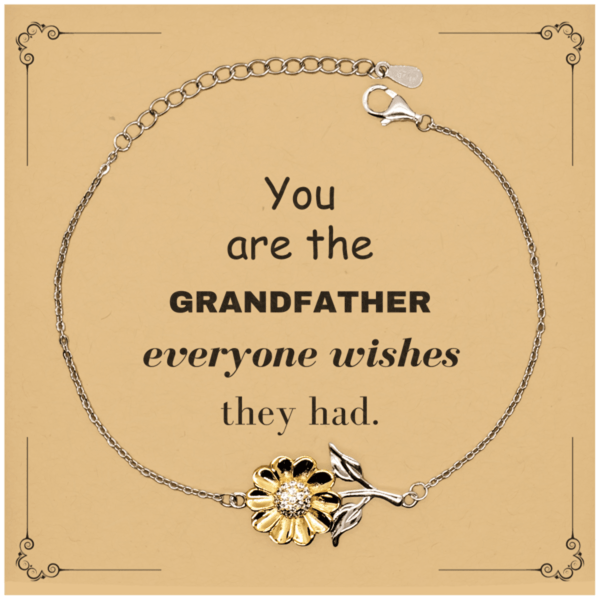 Grandfather Sunflower Bracelet, Everyone wishes they had, Inspirational Bracelet For Grandfather, Grandfather Gifts, Birthday Christmas Unique Gifts For Grandfather - Mallard Moon Gift Shop