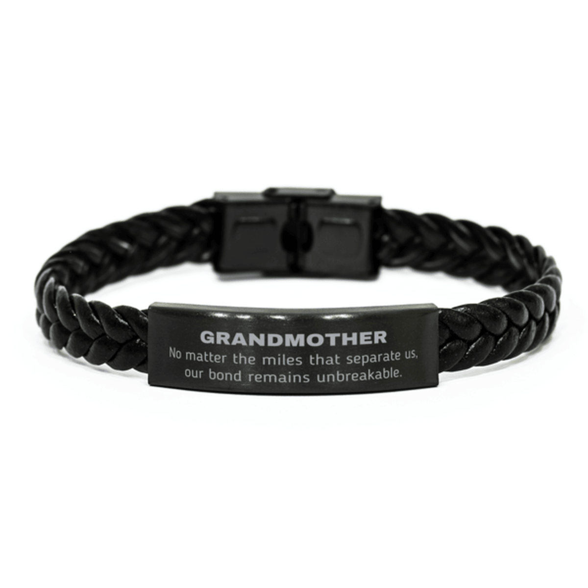 Grandmother Long Distance Relationship No matter the miles that separate us, Our Bond Remains Unbreakable Braided Leather Bracelet Birthday Mother's Day Christmas Unique Gifts - Mallard Moon Gift Shop