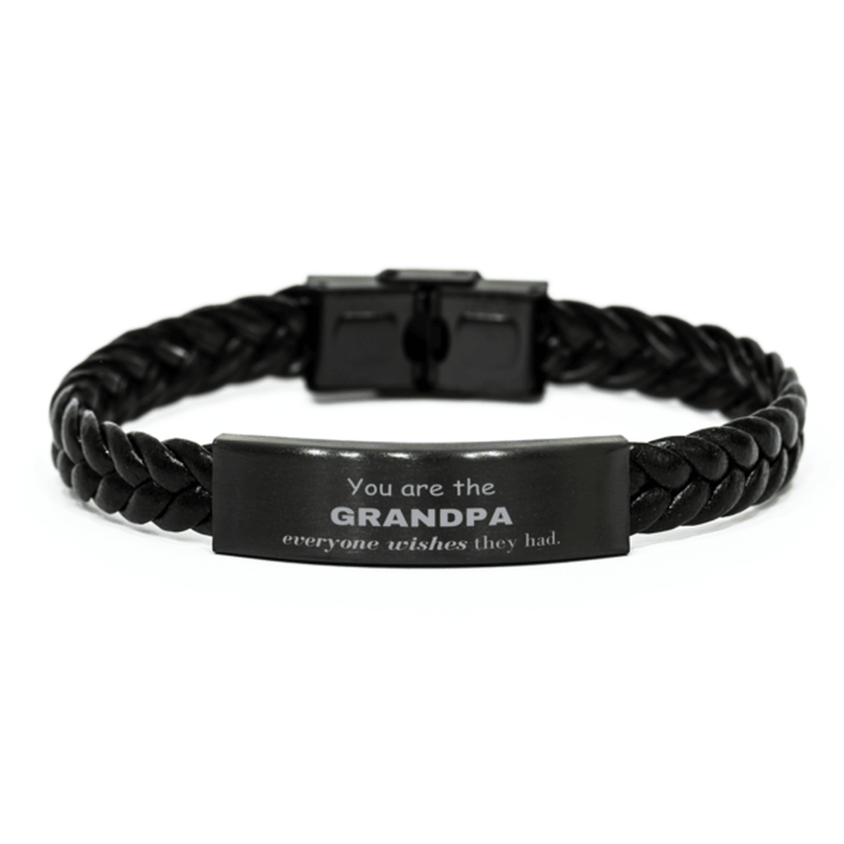 Grandpa Braided Leather Bracelet, Everyone wishes they had, Inspirational Bracelet For Grandpa, Grandpa Gifts, Birthday Christmas Unique Gifts For Grandpa - Mallard Moon Gift Shop