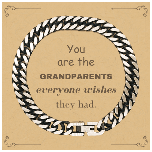 Grandparents Cuban Link Chain Bracelet, Everyone wishes they had, Inspirational Bracelet For Grandparents, Grandparents Gifts, Birthday Christmas Unique Gifts For Grandparents - Mallard Moon Gift Shop