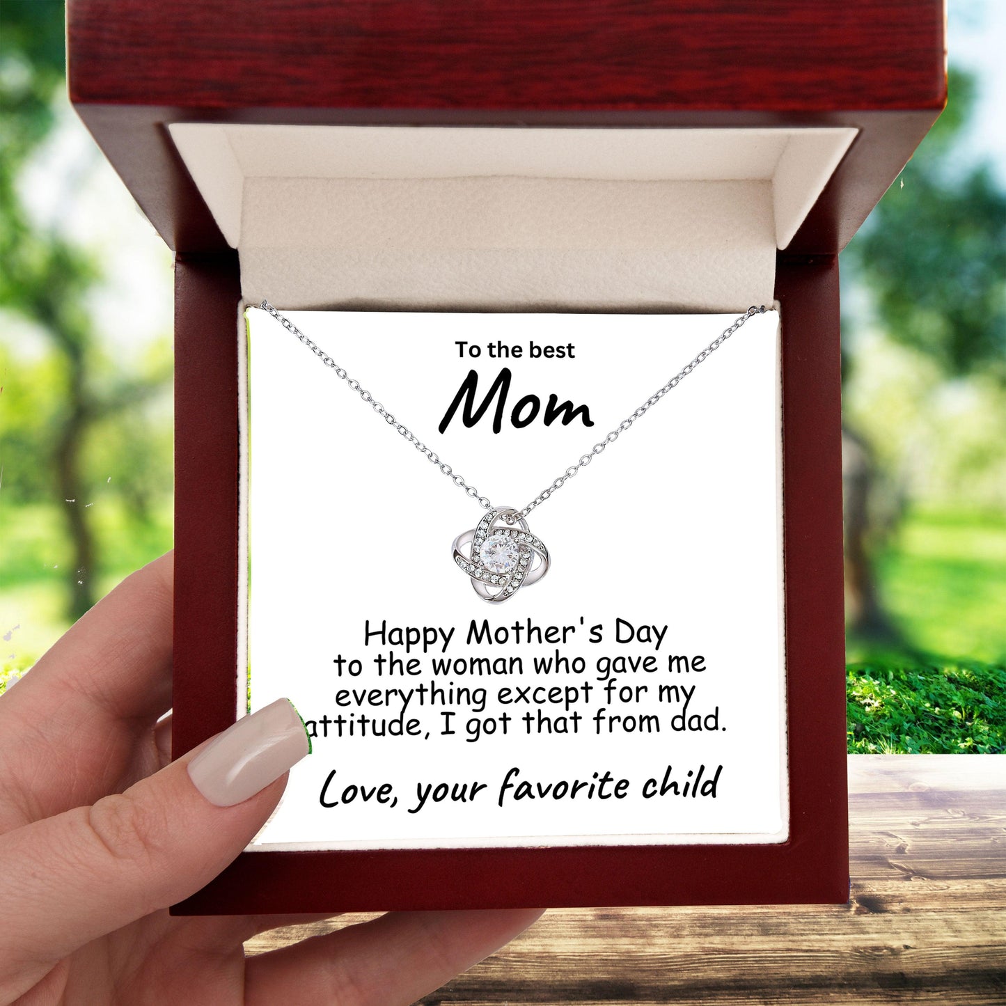 Happy Mother's Day to My Mom Love Knot Necklace - Mallard Moon Gift Shop