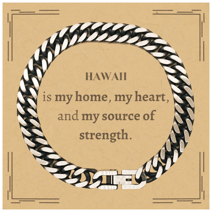 Hawaii is my home Gifts, Lovely Hawaii Birthday Christmas Cuban Link Chain Bracelet For People from Hawaii, Men, Women, Friends - Mallard Moon Gift Shop