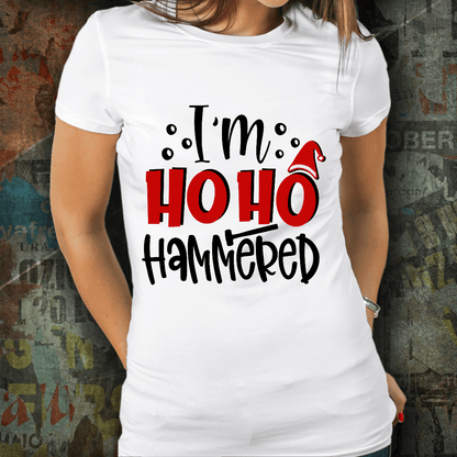 Funny Holiday Tee Shirt -I'm Ho Ho Hammered - Mallard Moon Gift Shop