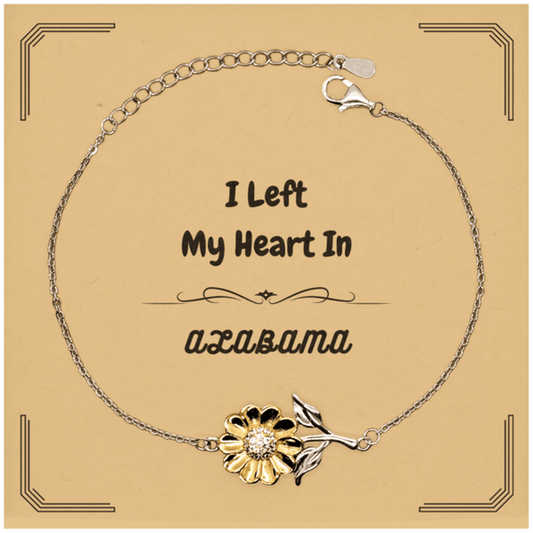 I Left My Heart In Alabama Gifts, Meaningful Alabama State for Friends, Men, Women. Sunflower Bracelet for Alabama People - Mallard Moon Gift Shop