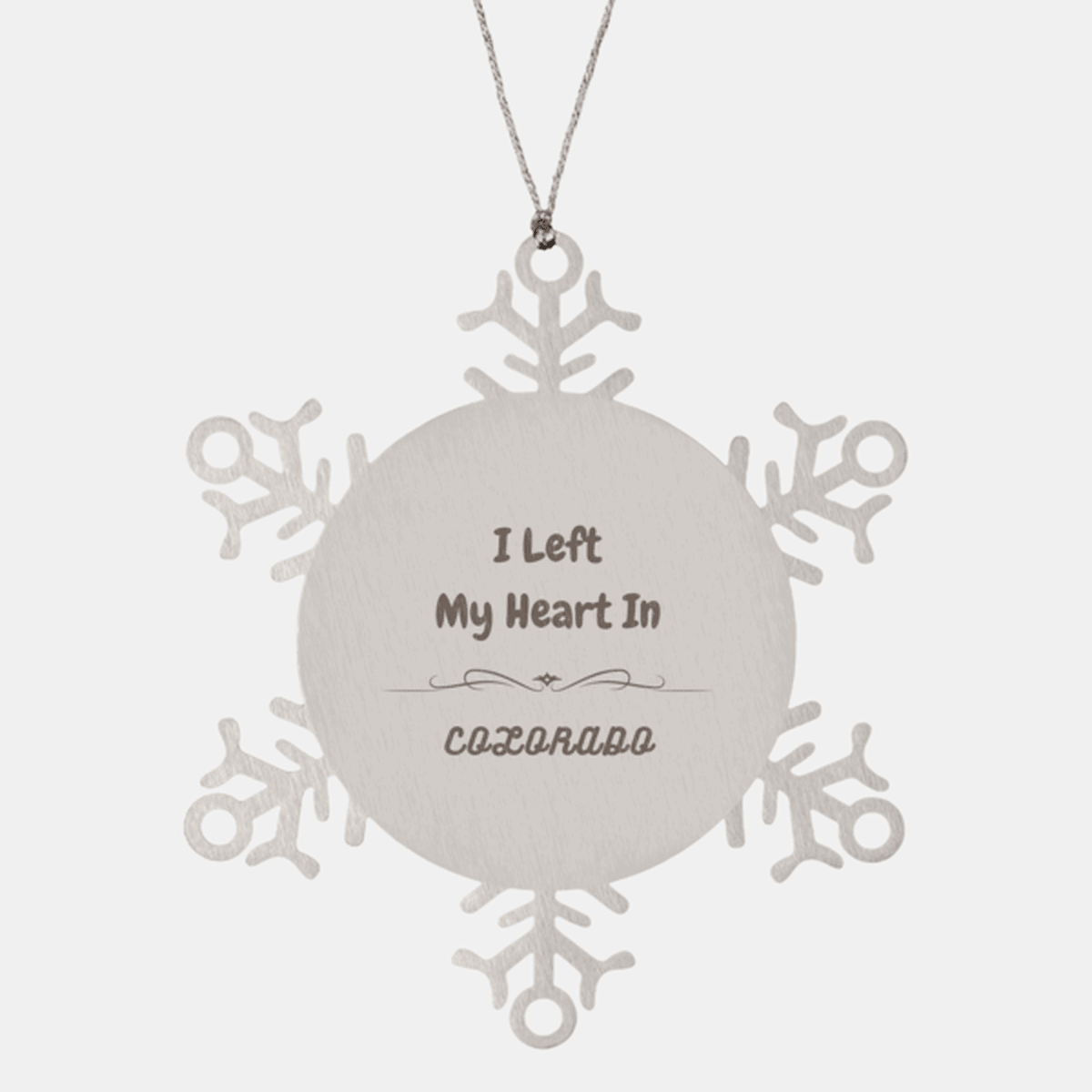 I Left My Heart In Colorado Gifts, Meaningful Colorado State for Friends, Men, Women. Snowflake Ornament for Colorado People - Mallard Moon Gift Shop
