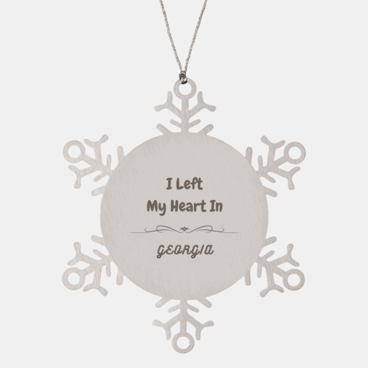 I Left My Heart In Georgia Gifts, Meaningful Georgia State for Friends, Men, Women. Snowflake Ornament for Georgia People - Mallard Moon Gift Shop