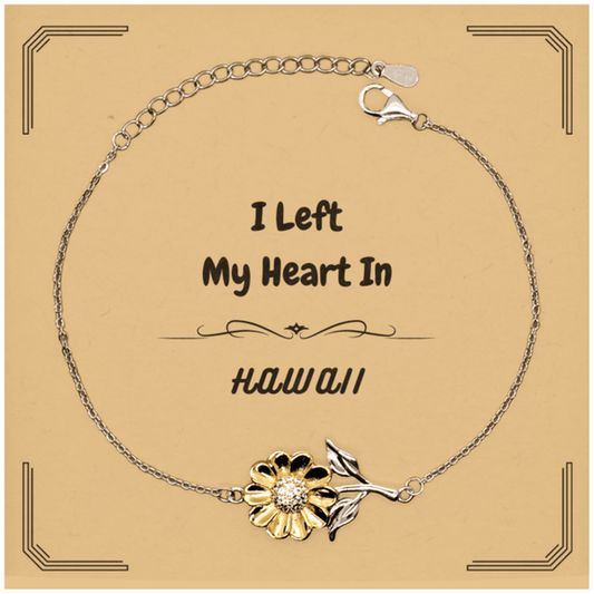 I Left My Heart In Hawaii Gifts, Meaningful Hawaii State for Friends, Men, Women. Sunflower Bracelet for Hawaii People - Mallard Moon Gift Shop