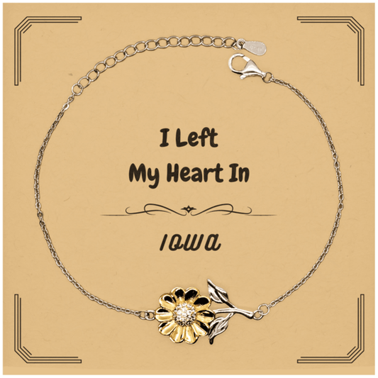 I Left My Heart In Iowa Gifts, Meaningful Iowa State for Friends, Men, Women. Sunflower Bracelet for Iowa People - Mallard Moon Gift Shop
