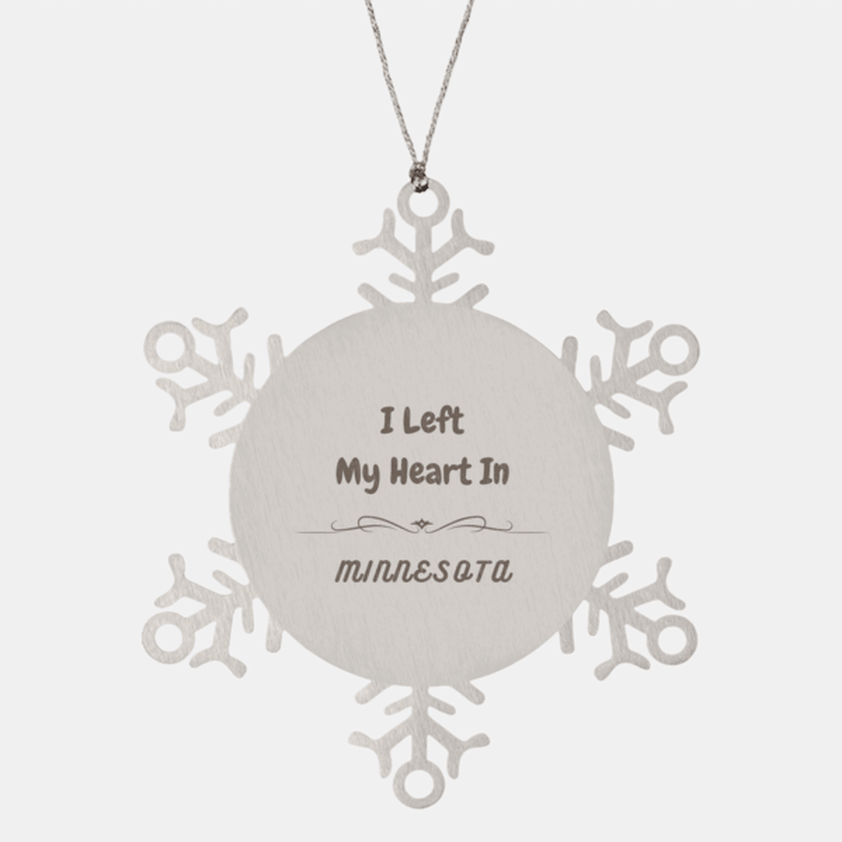 I Left My Heart In Minnesota Gifts, Meaningful Minnesota State for Friends, Men, Women. Snowflake Ornament for Minnesota People - Mallard Moon Gift Shop