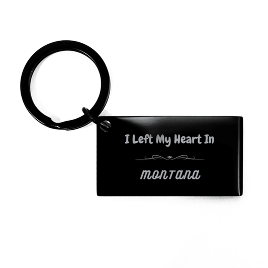 I Left My Heart In Montana Gifts, Meaningful Montana State for Friends, Men, Women. Keychain for Montana People - Mallard Moon Gift Shop