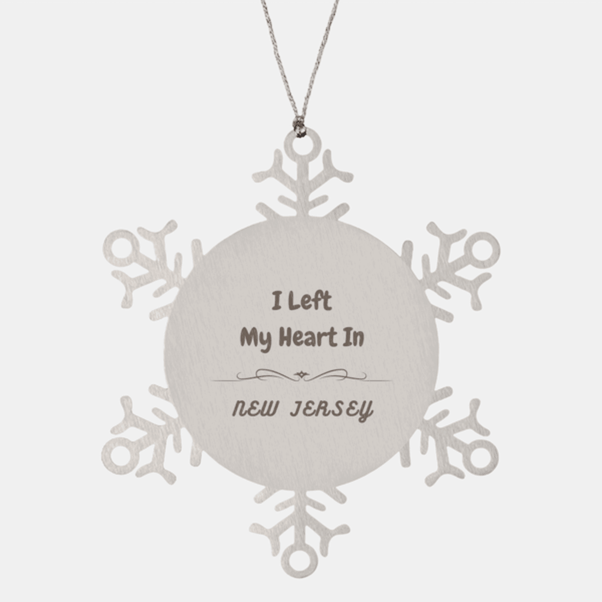 I Left My Heart In New Jersey Gifts, Meaningful New Jersey State for Friends, Men, Women. Snowflake Ornament for New Jersey People - Mallard Moon Gift Shop