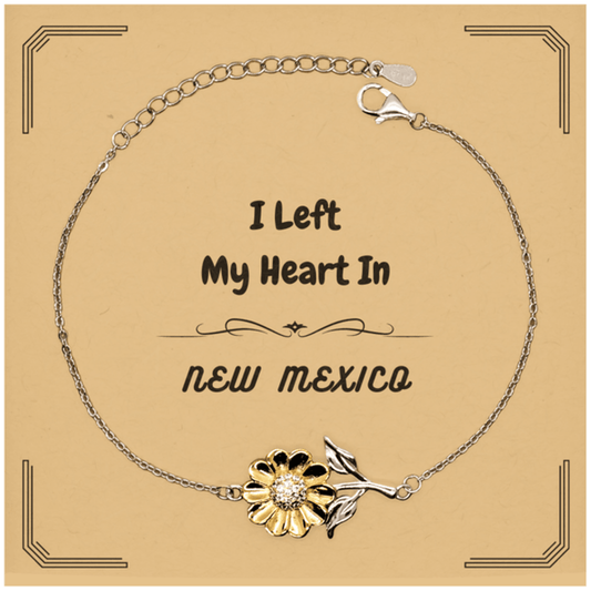 I Left My Heart In New Mexico Gifts, Meaningful New Mexico State for Friends, Men, Women. Sunflower Bracelet for New Mexico People - Mallard Moon Gift Shop