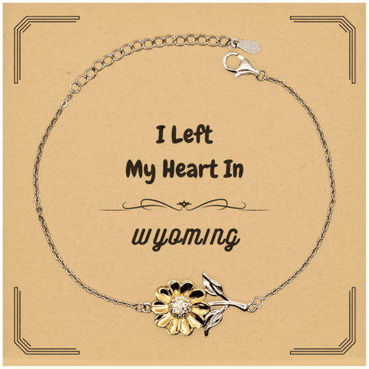 I Left My Heart In Wyoming Gifts, Meaningful Wyoming State for Friends, Men, Women. Sunflower Bracelet for Wyoming People - Mallard Moon Gift Shop