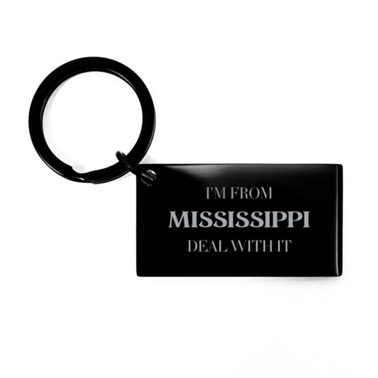 I'm from Mississippi, Deal with it, Proud Mississippi State Gifts, Mississippi Keychain Gift Idea, Christmas Gifts for Mississippi People, Coworkers, Colleague - Mallard Moon Gift Shop