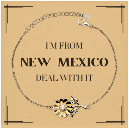 I'm from New Mexico, Deal with it, Proud New Mexico State Gifts, New Mexico Sunflower Bracelet Gift Idea, Christmas Gifts for New Mexico People, Coworkers, Colleague - Mallard Moon Gift Shop