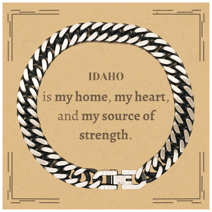 Idaho is my home Gifts, Lovely Idaho Birthday Christmas Cuban Link Chain Bracelet For People from Idaho, Men, Women, Friends - Mallard Moon Gift Shop