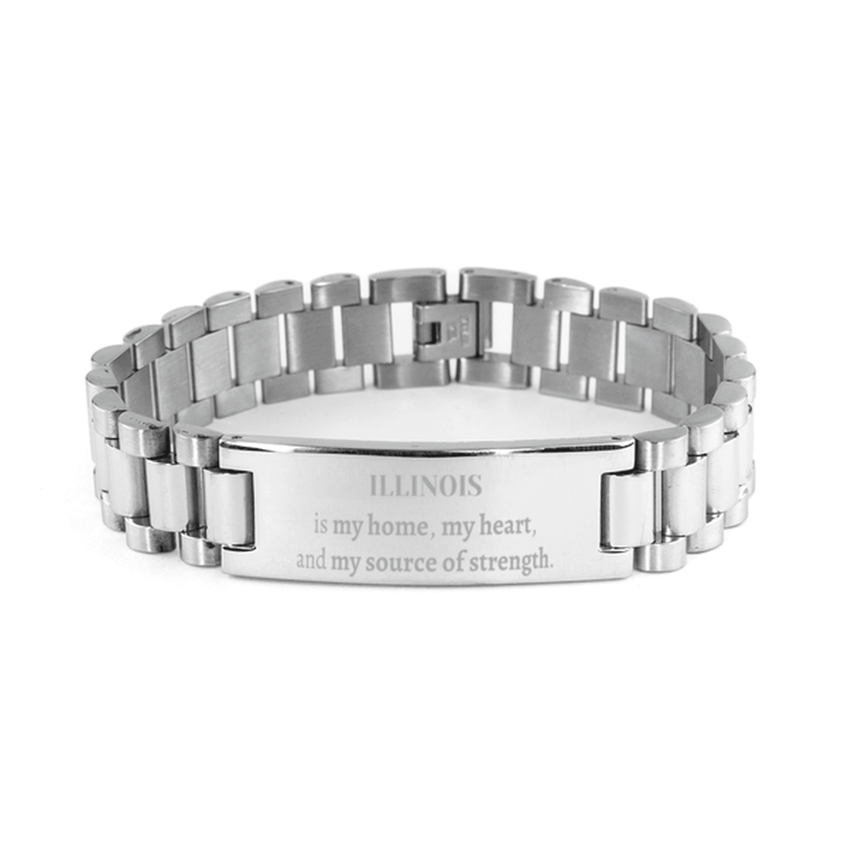 Illinois is my home Gifts, Lovely Illinois Birthday Christmas Ladder Stainless Steel Bracelet For People from Illinois, Men, Women, Friends - Mallard Moon Gift Shop