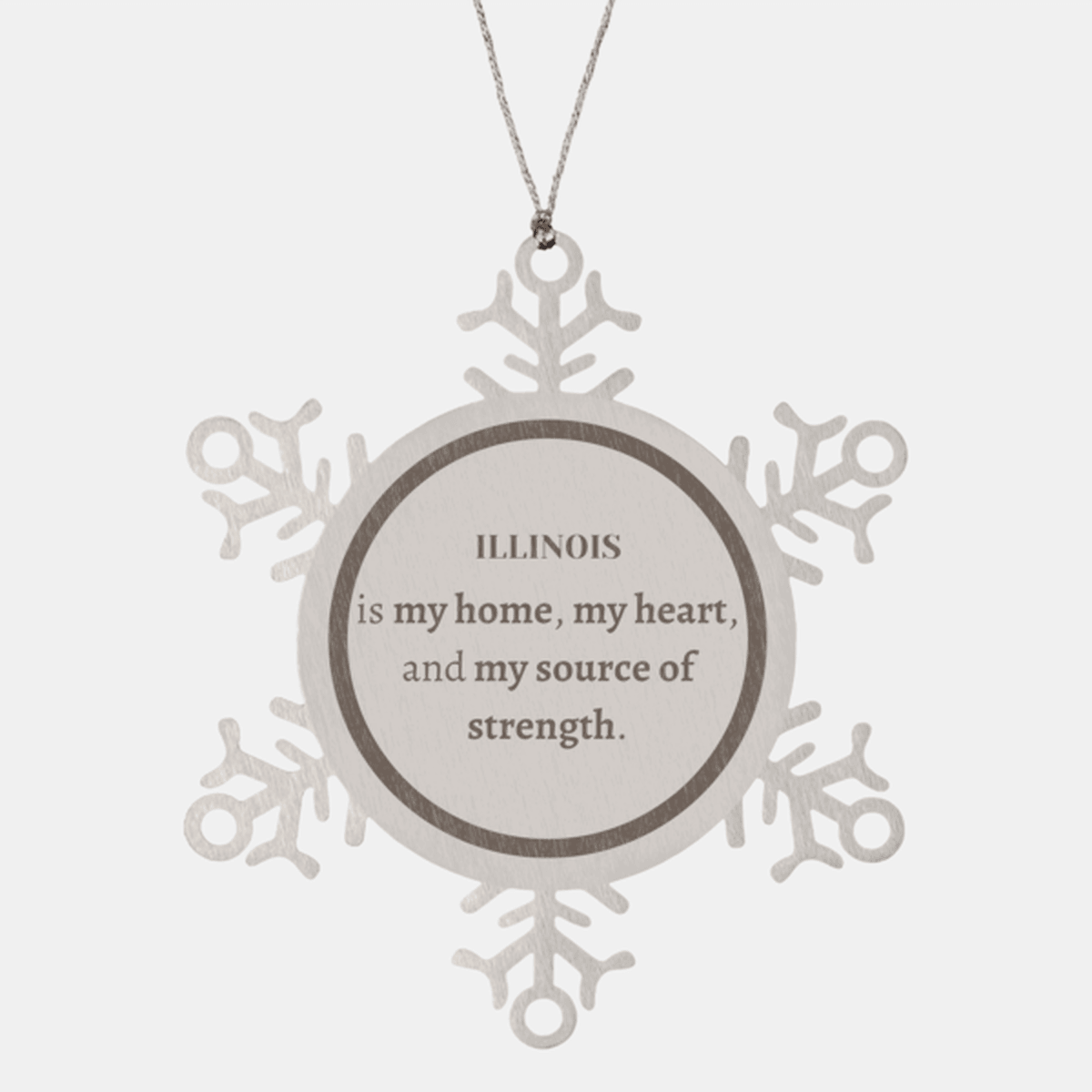 Illinois is my home Gifts, Lovely Illinois Birthday Christmas Snowflake Ornament For People from Illinois, Men, Women, Friends - Mallard Moon Gift Shop