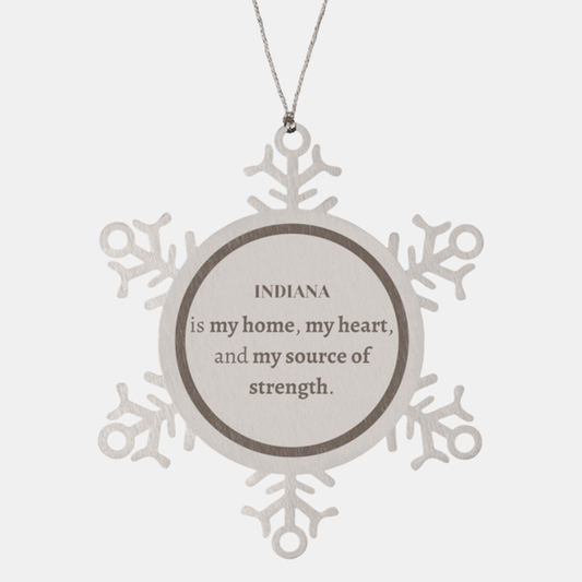 Indiana is my home Gifts, Lovely Indiana Birthday Christmas Snowflake Ornament For People from Indiana, Men, Women, Friends - Mallard Moon Gift Shop
