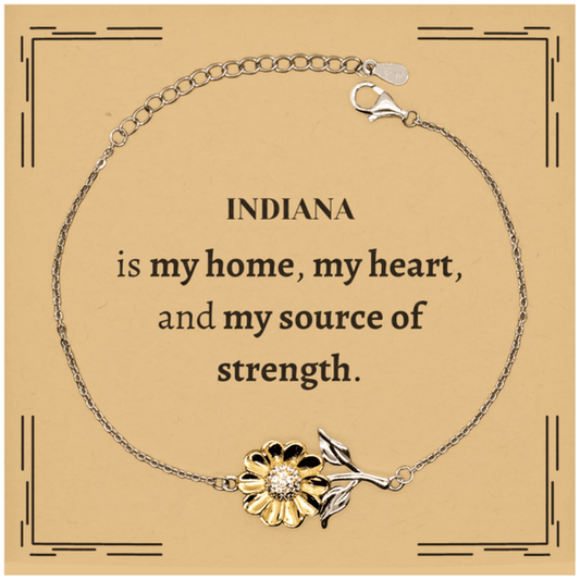 Indiana is my home Gifts, Lovely Indiana Birthday Christmas Sunflower Bracelet For People from Indiana, Men, Women, Friends - Mallard Moon Gift Shop