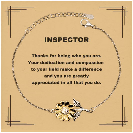 Inspector Sunflower Bracelet - Thanks for being who you are - Birthday Christmas Jewelry Gifts Coworkers Colleague Boss - Mallard Moon Gift Shop