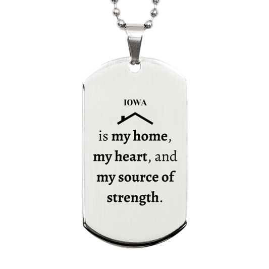 Iowa is my home Gifts, Lovely Iowa Birthday Christmas Silver Dog Tag For People from Iowa, Men, Women, Friends - Mallard Moon Gift Shop