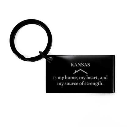 Kansas is my home Gifts, Lovely Kansas Birthday Christmas Keychain For People from Kansas, Men, Women, Friends - Mallard Moon Gift Shop